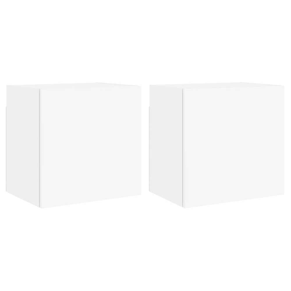 vidaXL Comode TV de perete, 2 buc., alb, 40,5x30x40 cm, lemn prelucrat