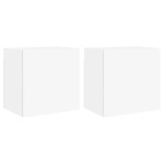vidaXL Comode TV de perete, 2 buc., alb, 40,5x30x40 cm, lemn prelucrat