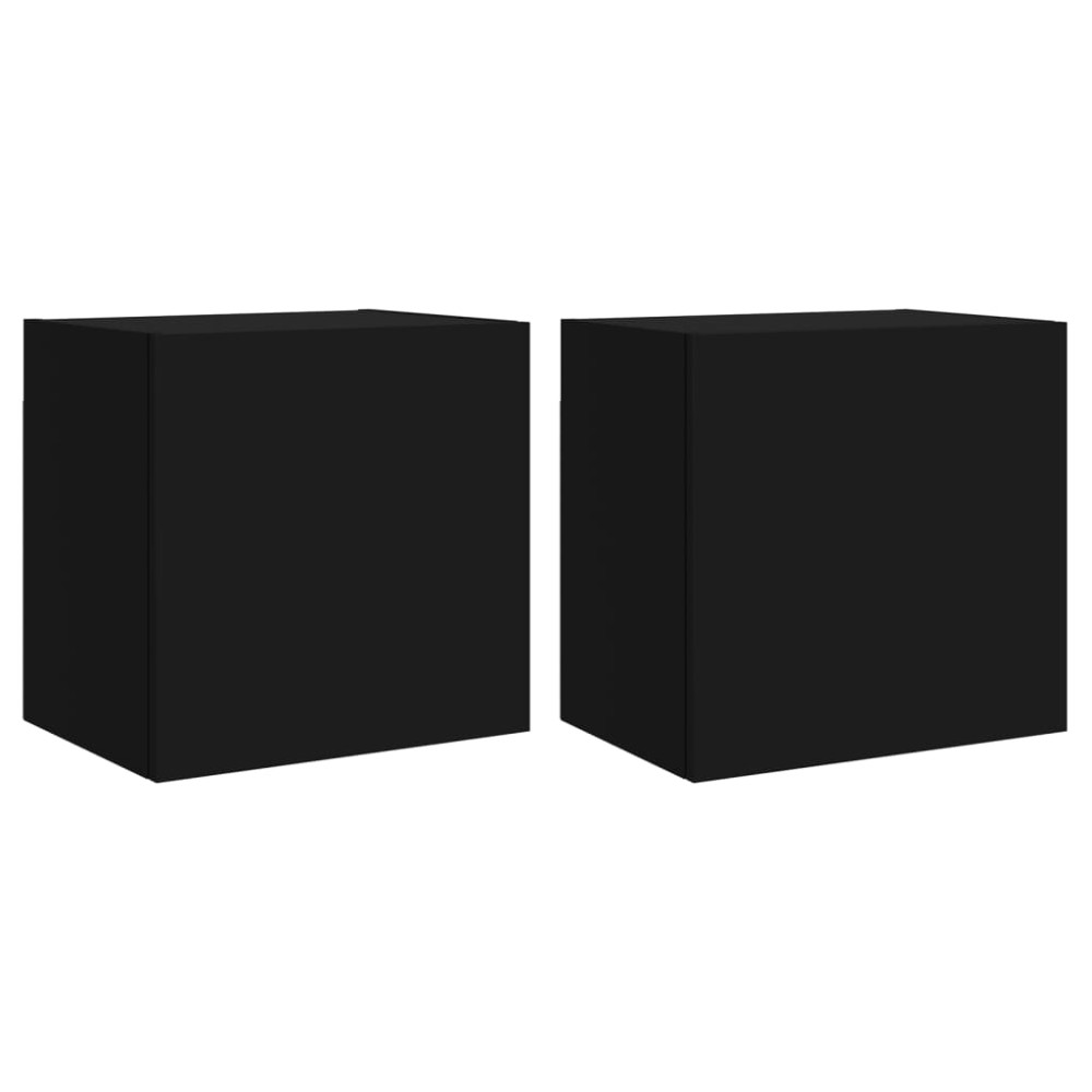 vidaXL Comode TV de perete, 2 buc. negru, 40,5x30x40 cm lemn prelucrat