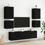 vidaXL Comode TV de perete, 2 buc. negru, 40,5x30x40 cm lemn prelucrat
