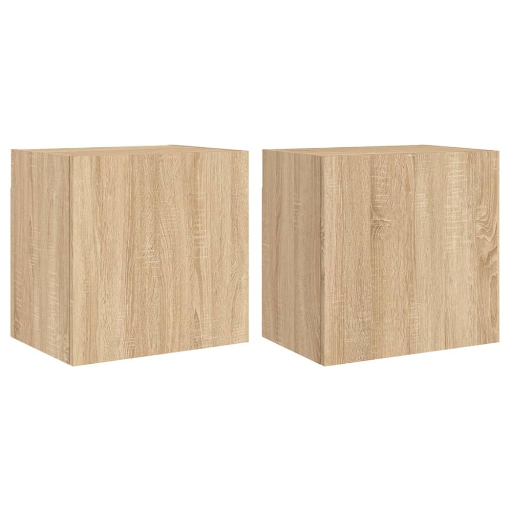 vidaXL Comode TV de perete, 2 buc., stejar sonoma, 40,5x30x40 cm, lemn