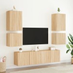 vidaXL Comode TV de perete, 2 buc., stejar sonoma, 40,5x30x40 cm, lemn