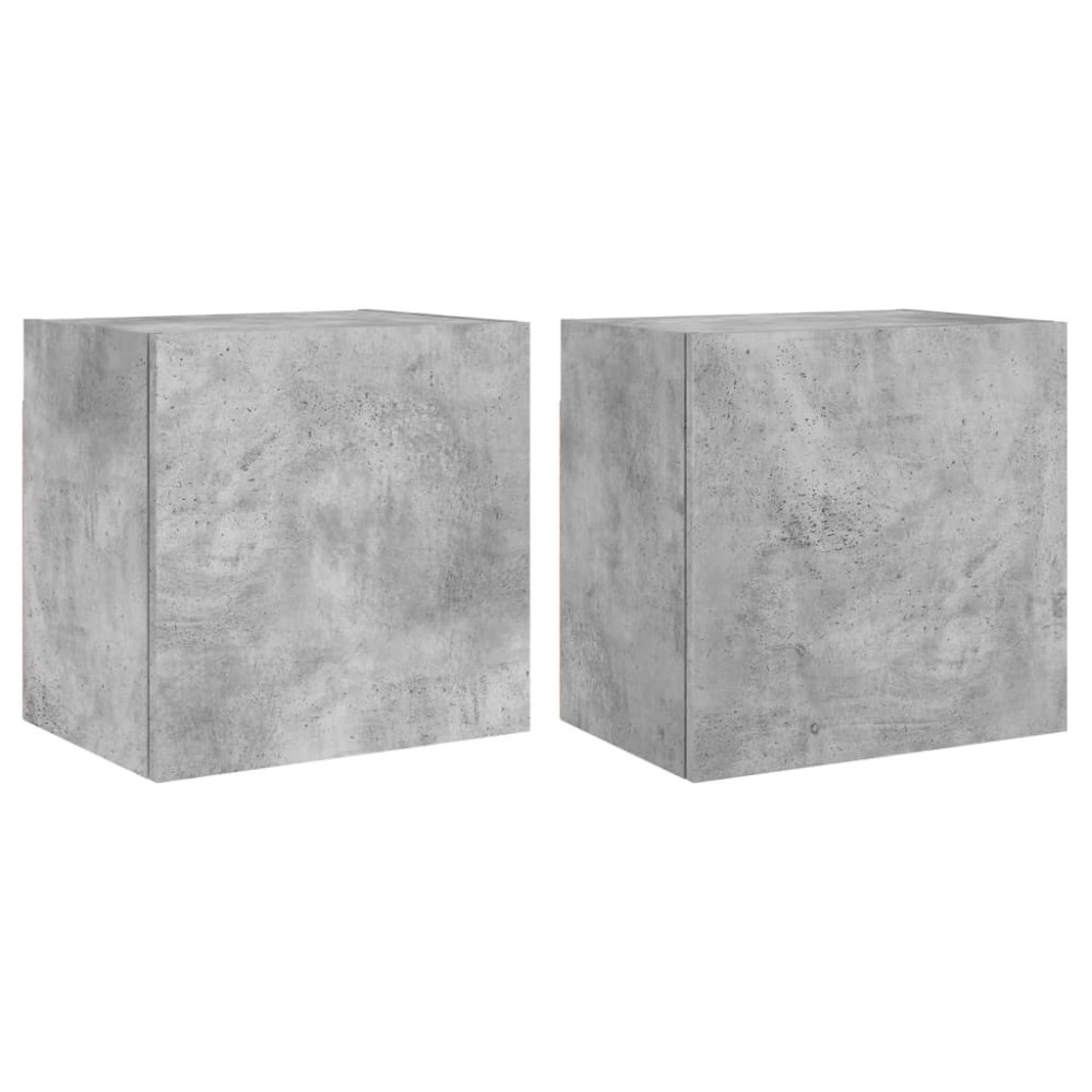 vidaXL Comode TV de perete, 2 buc. gri beton, 40,5x30x40 cm, lemn