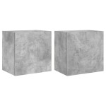 vidaXL Comode TV de perete, 2 buc. gri beton, 40,5x30x40 cm, lemn