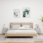 vidaXL Comode TV de perete, 2 buc. gri beton, 40,5x30x40 cm, lemn