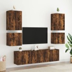 vidaXL Comodă TV de perete stejar fumuriu 40,5x30x40 cm lemn prelucrat vidaXL Comodă TV de perete stejar fumuriu 40,5x30x40 cm lemn prelucrat