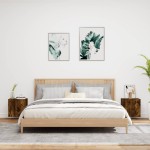 vidaXL Comodă TV de perete 2 buc., stejar fumuriu, 40,5x30x40 cm, lemn