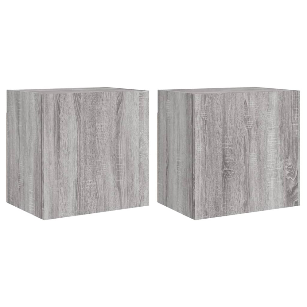 vidaXL Comode TV de perete, 2 buc., gri sonoma, 40,5x30x40 cm, lemn