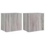 vidaXL Comode TV de perete, 2 buc., gri sonoma, 40,5x30x40 cm, lemn
