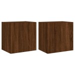 vidaXL Comodă TV de perete, 2 buc., stejar maro, 40,5x30x40 cm, lemn