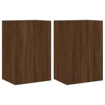 vidaXL Comodă TV de perete, 2 buc., stejar maro, 40,5x30x60 cm, lemn vidaXL Comodă TV de perete, 2 buc., stejar maro, 40,5x30x60 cm, lemn