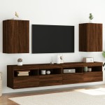 vidaXL Comodă TV de perete, 2 buc., stejar maro, 40,5x30x60 cm, lemn vidaXL Comodă TV de perete, 2 buc., stejar maro, 40,5x30x60 cm, lemn
