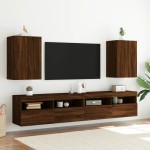 vidaXL Comodă TV de perete, 2 buc., stejar maro, 40,5x30x60 cm, lemn vidaXL Comodă TV de perete, 2 buc., stejar maro, 40,5x30x60 cm, lemn