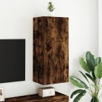 vidaXL Comodă TV de perete stejar fumuriu 40,5x30x90 cm lemn prelucrat vidaXL Comodă TV de perete stejar fumuriu 40,5x30x90 cm lemn prelucrat