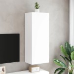vidaXL Comodă TV de perete, alb, 40,5x30x102 cm, lemn prelucrat vidaXL Comodă TV de perete, alb, 40,5x30x102 cm, lemn prelucrat
