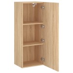 vidaXL Comodă TV de perete stejar sonoma 40,5x30x102 cm lemn prelucrat vidaXL Comodă TV de perete stejar sonoma 40,5x30x102 cm lemn prelucrat