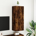 vidaXL Comodă TV de perete stejar fumuriu 40,5x30x102cm lemn prelucrat