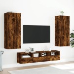 vidaXL Comodă TV de perete stejar fumuriu 40,5x30x102cm lemn prelucrat