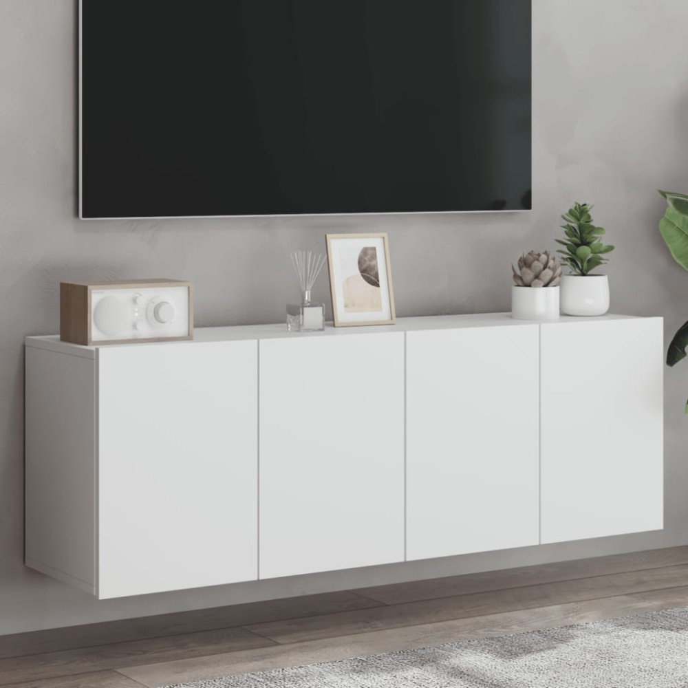 vidaXL Comodă TV de perete, 2 buc. alb, 60x30x41 cm