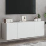 vidaXL Comodă TV de perete, 2 buc. alb, 60x30x41 cm