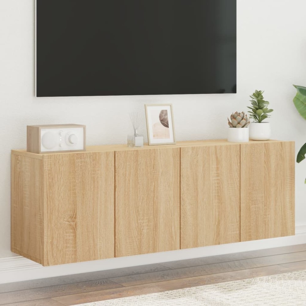 vidaXL Comodă TV de perete, 2 buc. stejar sonoma, 60x30x41 cm