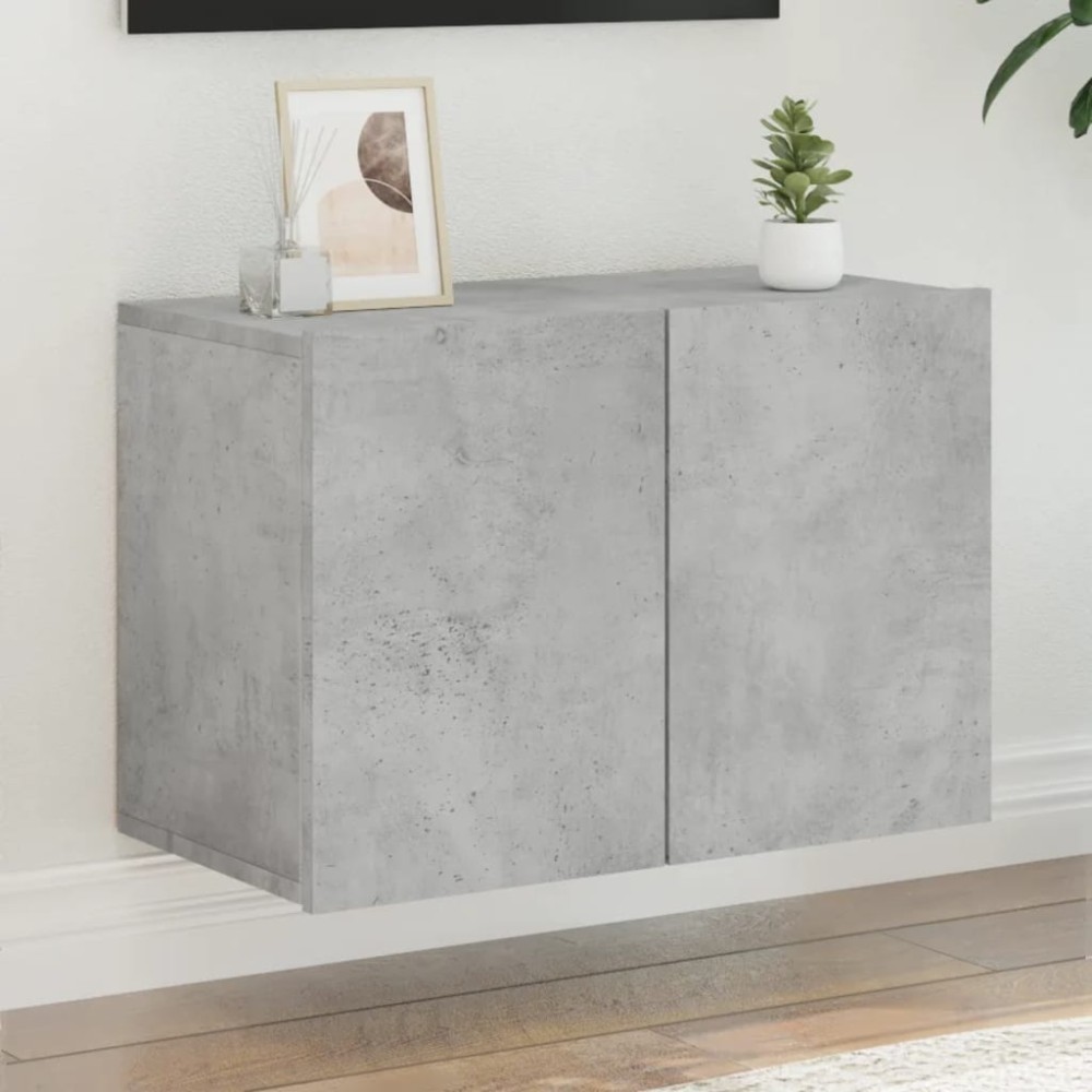 vidaXL Comodă TV de perete, gri beton, 60x30x41 cm