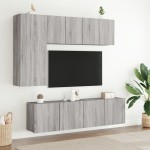 vidaXL Comodă TV de perete, 2 buc. gri sonoma, 60x30x41 cm
