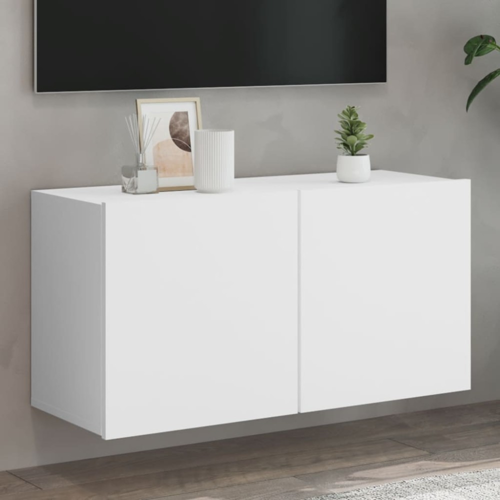 vidaXL Comodă TV de perete, alb, 80x30x41 cm