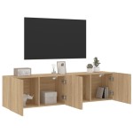 vidaXL Comodă TV de perete, 2 buc. stejar sonoma, 80x30x41 cm vidaXL Comodă TV de perete, 2 buc. stejar sonoma, 80x30x41 cm