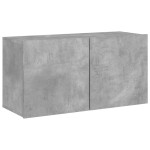 vidaXL Comodă TV de perete, gri beton, 80x30x41 cm