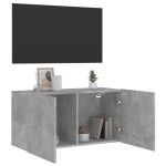 vidaXL Comodă TV de perete, gri beton, 80x30x41 cm