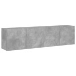 vidaXL Comodă TV de perete, 2 buc. gri beton, 80x30x41 cm vidaXL Comodă TV de perete, 2 buc. gri beton, 80x30x41 cm