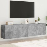 vidaXL Comodă TV de perete, 2 buc. gri beton, 80x30x41 cm vidaXL Comodă TV de perete, 2 buc. gri beton, 80x30x41 cm