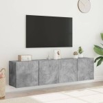 vidaXL Comodă TV de perete, 2 buc. gri beton, 80x30x41 cm vidaXL Comodă TV de perete, 2 buc. gri beton, 80x30x41 cm