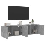 vidaXL Comodă TV de perete, 2 buc. gri beton, 80x30x41 cm vidaXL Comodă TV de perete, 2 buc. gri beton, 80x30x41 cm