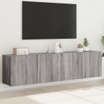 vidaXL Comodă TV de perete, 2 buc. gri sonoma, 80x30x41 cm vidaXL Comodă TV de perete, 2 buc. gri sonoma, 80x30x41 cm