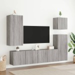 vidaXL Comodă TV de perete, 2 buc. gri sonoma, 80x30x41 cm vidaXL Comodă TV de perete, 2 buc. gri sonoma, 80x30x41 cm