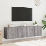vidaXL Comodă TV de perete, 2 buc. gri sonoma, 80x30x41 cm vidaXL Comodă TV de perete, 2 buc. gri sonoma, 80x30x41 cm