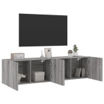 vidaXL Comodă TV de perete, 2 buc. gri sonoma, 80x30x41 cm vidaXL Comodă TV de perete, 2 buc. gri sonoma, 80x30x41 cm