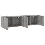 vidaXL Comodă TV de perete, 2 buc. gri sonoma, 80x30x41 cm vidaXL Comodă TV de perete, 2 buc. gri sonoma, 80x30x41 cm