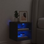 vidaXL Comodă TV de perete cu lumini LED, negru, 30x28,5x30 cm vidaXL Comodă TV de perete cu lumini LED, negru, 30x28,5x30 cm