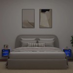 vidaXL Comode TV de perete cu lumini LED, 2 buc., negru, 30x28,5x30 cm