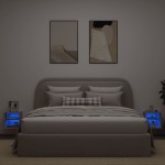 vidaXL Comode TV de perete cu lumini LED 2 buc. stejar 30x28,5x30 cm
