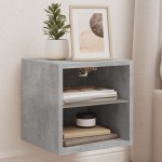 vidaXL Comodă TV de perete cu lumini LED, gri beton, 30x28,5x30 cm vidaXL Comodă TV de perete cu lumini LED, gri beton, 30x28,5x30 cm