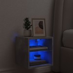 vidaXL Comodă TV de perete cu lumini LED, gri beton, 30x28,5x30 cm vidaXL Comodă TV de perete cu lumini LED, gri beton, 30x28,5x30 cm