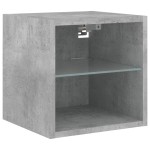 vidaXL Comodă TV de perete cu lumini LED, gri beton, 30x28,5x30 cm vidaXL Comodă TV de perete cu lumini LED, gri beton, 30x28,5x30 cm