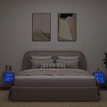 vidaXL Comode TV de perete cu lumini LED 2 buc. gri beton 30x28,5x30cm