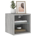 vidaXL Comodă TV de perete cu lumini LED, gri sonoma 30x28,5x30 cm vidaXL Comodă TV de perete cu lumini LED, gri sonoma 30x28,5x30 cm