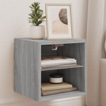 vidaXL Comode TV cu lumini LED, 2 buc., gri sonoma, 30x28,5x30 cm
