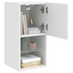 vidaXL Comode TV cu lumini LED, 2 buc., alb, 30,5x30x60 cm